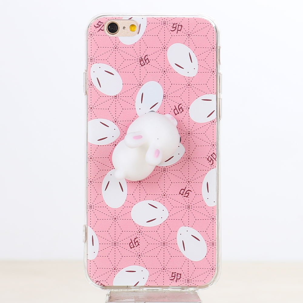 iPhone 7 3D Poke Squishy PLUSH Silicone Soft Case (Bunny)